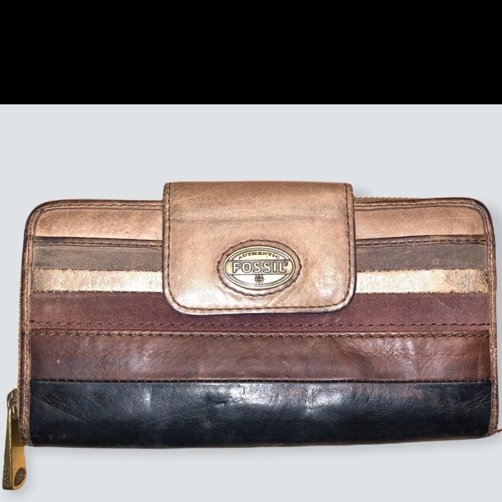 Fossil Multi Color Leather Suede Metallic Patchwo… - image 4